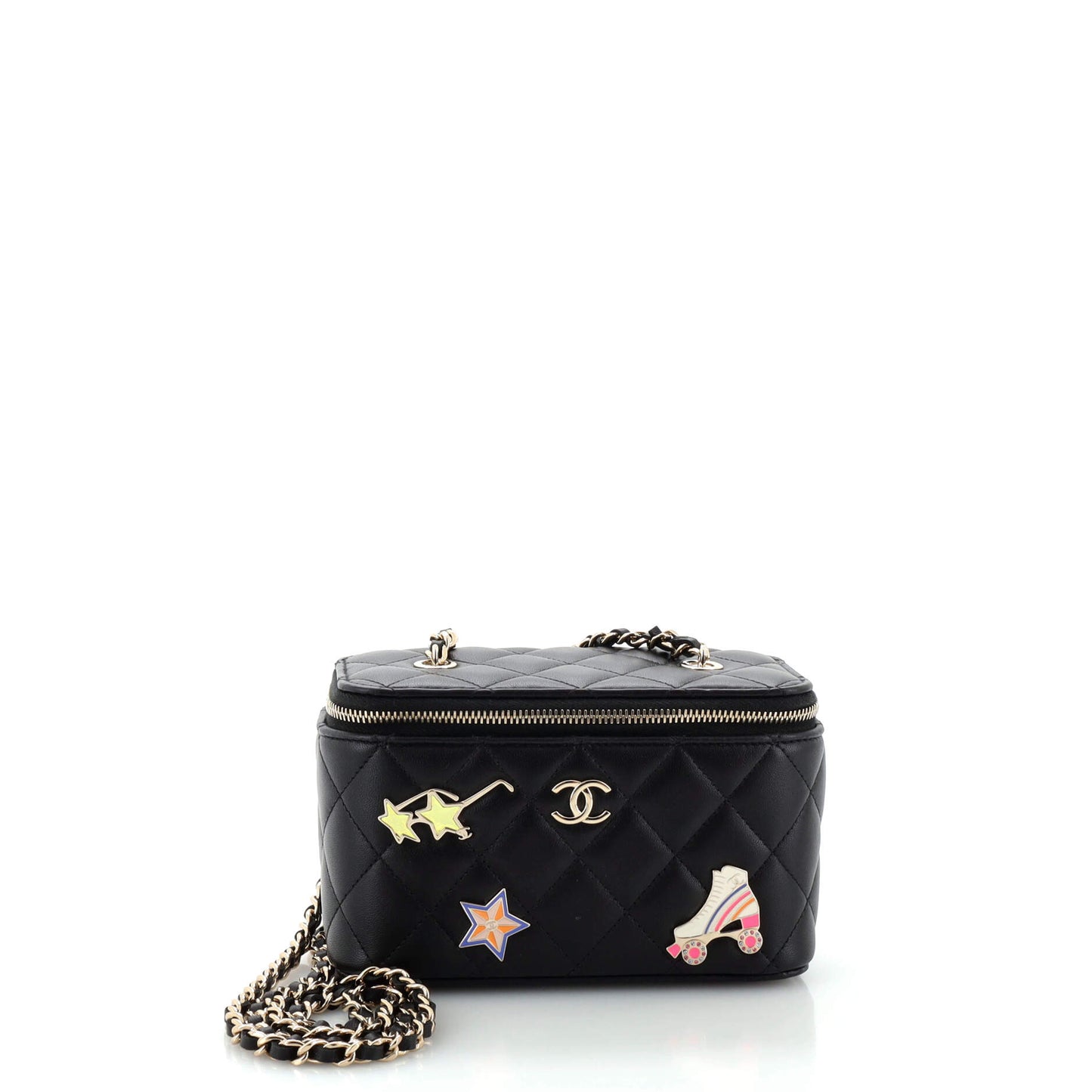 CHANEL Hollywood Charms Classic Vanity Case with Chain Quilted Lambskin Small