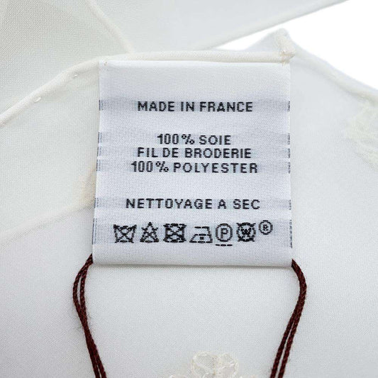 HERMES Carre Multi Bag Charm Size 100 White Silk100% Polyester100%(Embroidery)