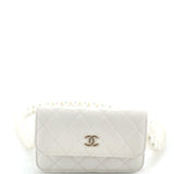 CHANEL Pearl Strap Clutch with Chain Quilted Calfskin
