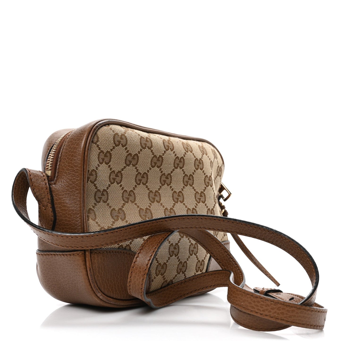 Amelia Monogram Mini Bree Messenger Bag Beige Tabacco