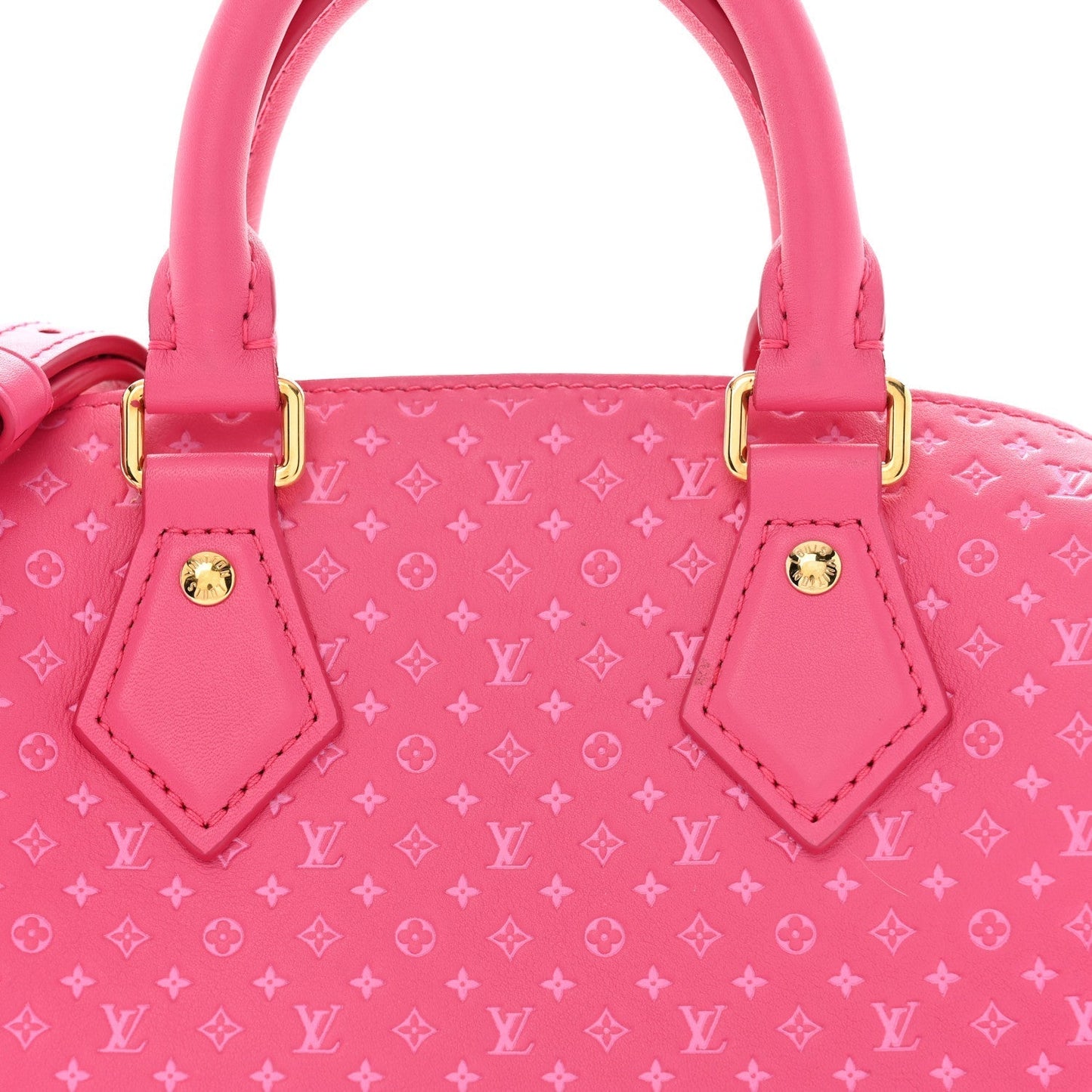 Louis Vuitton Calfskin Nanogram Embossed Speedy Bandouliere 20 Rose