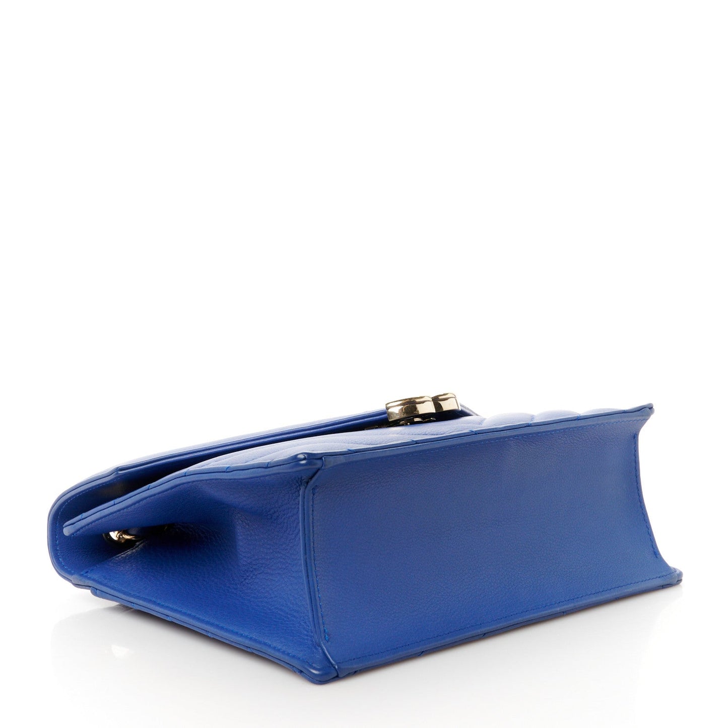 Amelia Calfskin Quilted Chevron Small Single Flap Blue