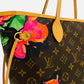 LOUIS VUITTON Roses Neverfull Brown w/ Pink Tote Bag