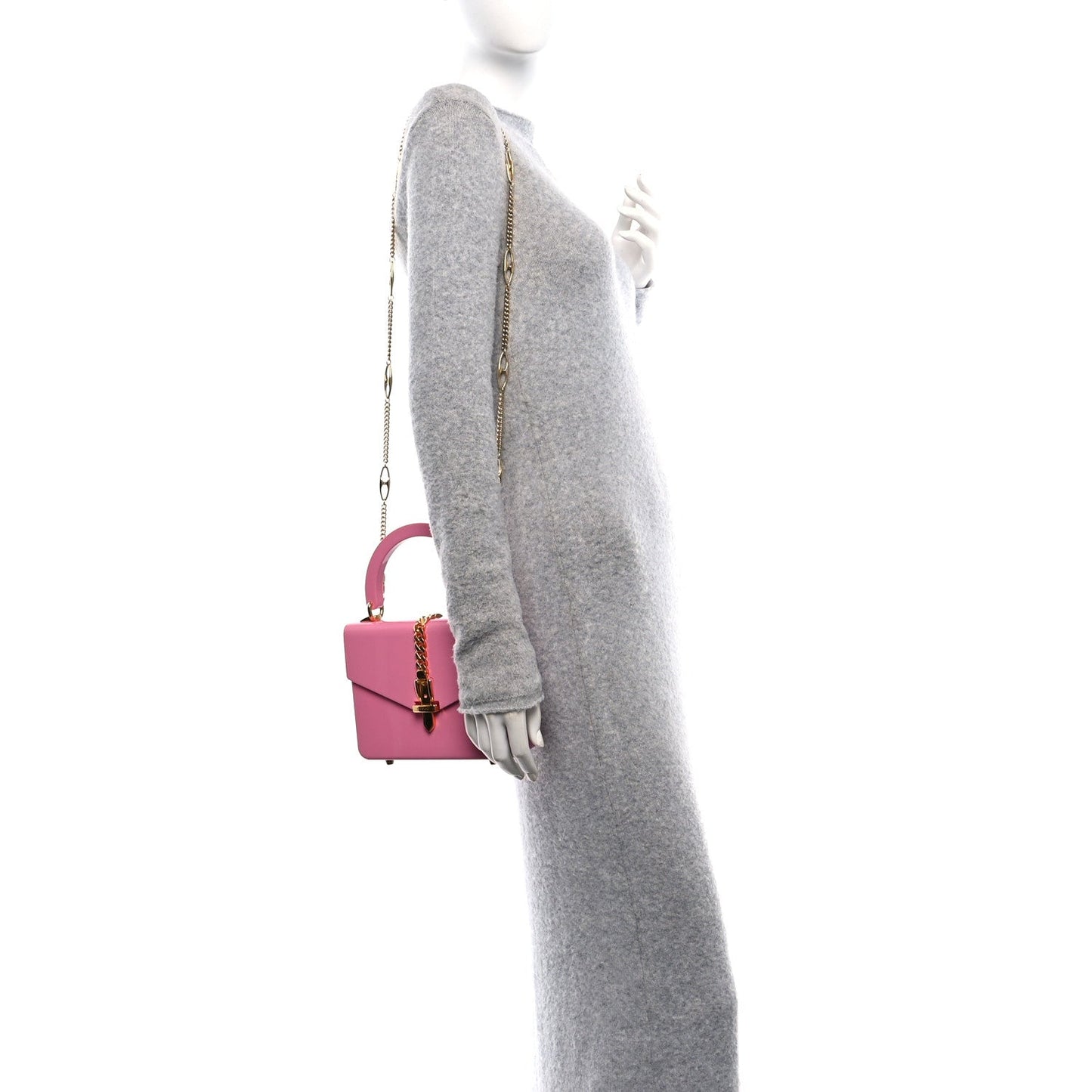 Amelia Plexiglass Mini Sylvie 1969 Top Handle Bag Pink