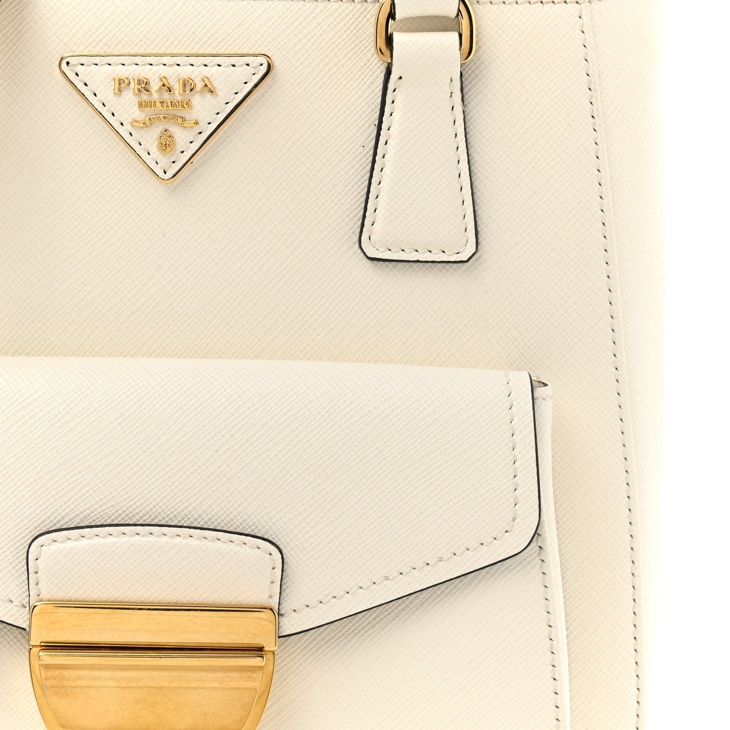 Prada Saffiano Lux Metropolis Tote White