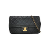Chanel Classic Flap Medium Happy Stitch Black Aged Calfskin Leather Gold Hardware, 2015-2016