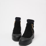 Chanel Black Tweed Rubber CC Short Boots Size 40