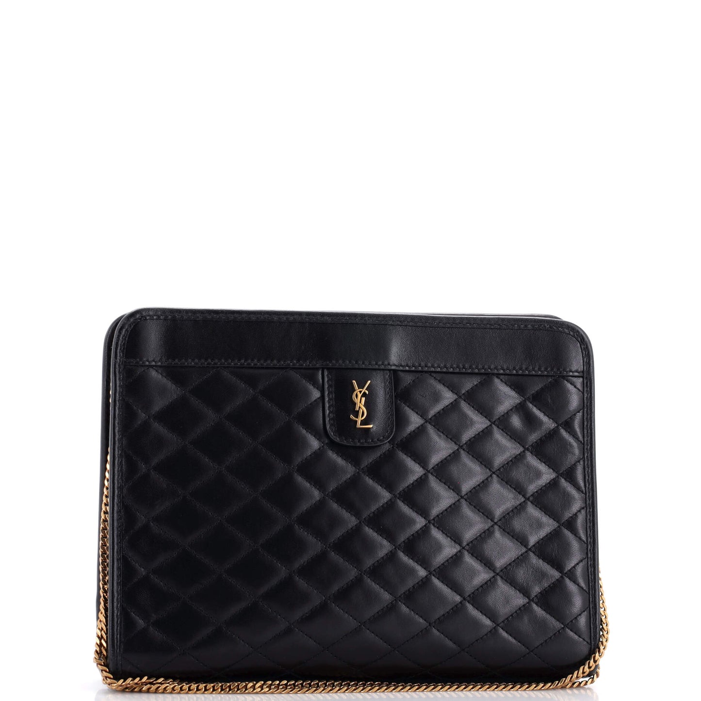 Victoire Chain Clutch Quilted Leather