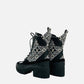 LOUIS VUITTON Black & White Size EU 40 Ankle Boots
