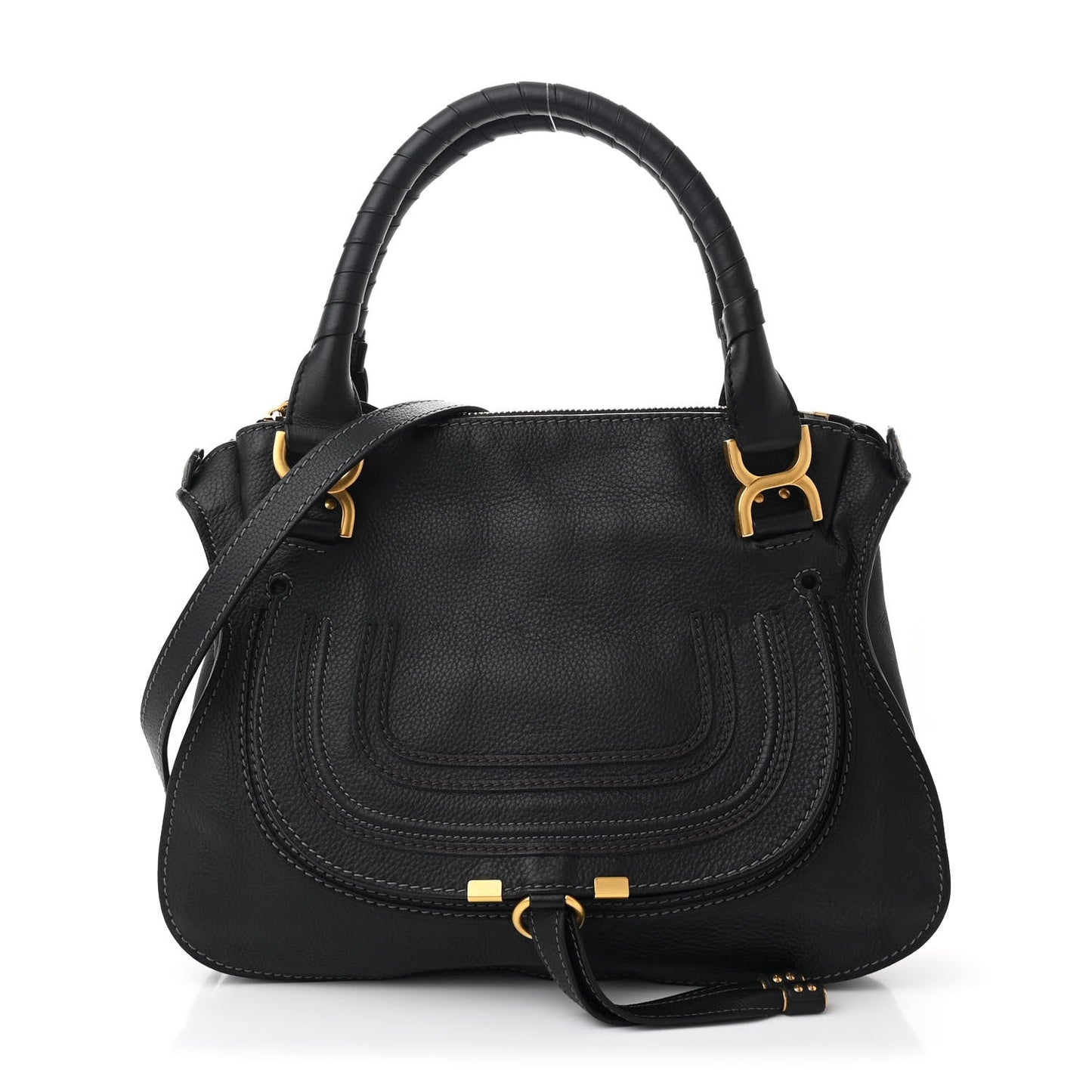 Amelia Calfskin Medium Marcie Satchel Black