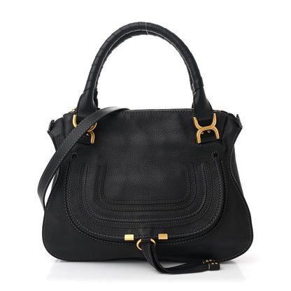 Amelia Calfskin Medium Marcie Satchel Black