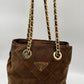 Prada Suede Tote with Chain Handle
