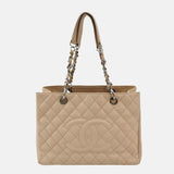 Chanel GST Grand Shopping Tote 2013 Beige Caviar Leather PM