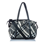 Burberry Black Nylon Fabric Beat Check Satchel United Kingdom