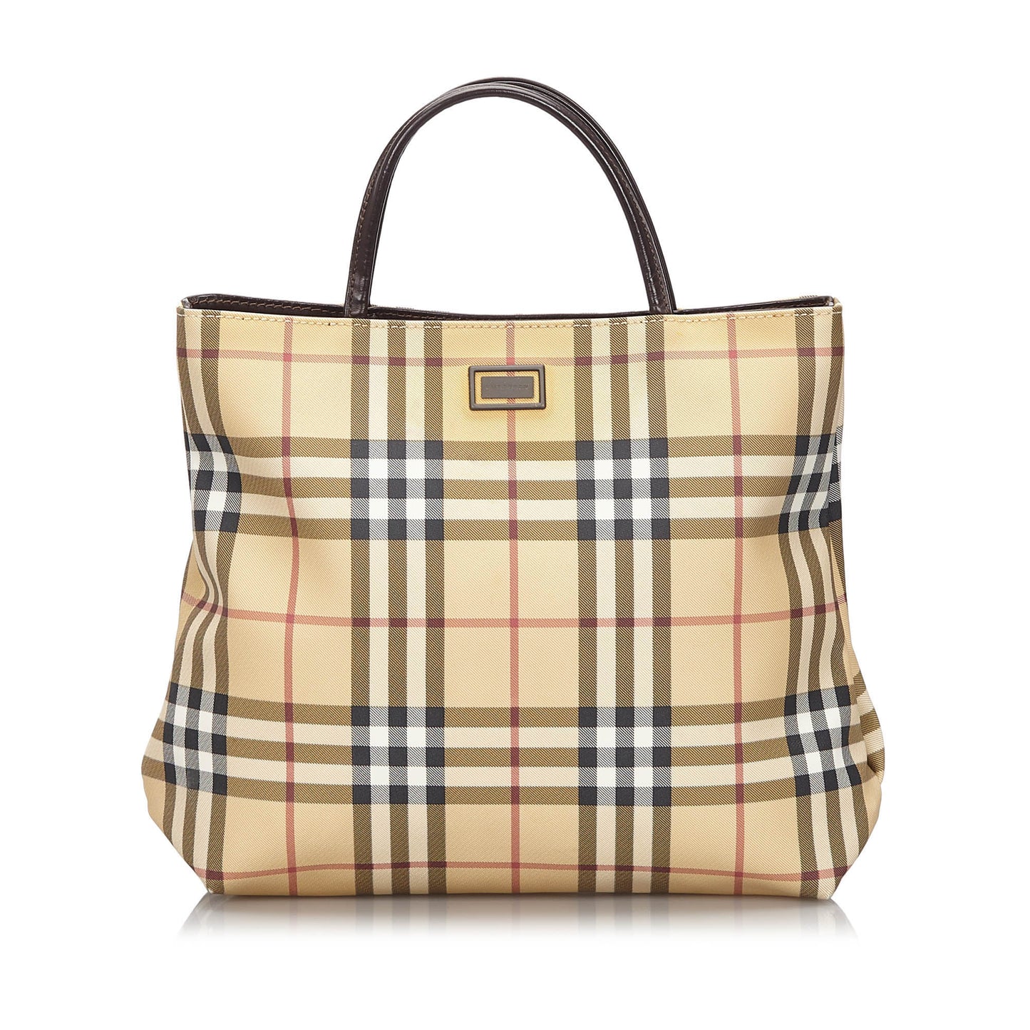Burberry Brown Beige Canvas Fabric Ho  Check Handbag United Kingdom