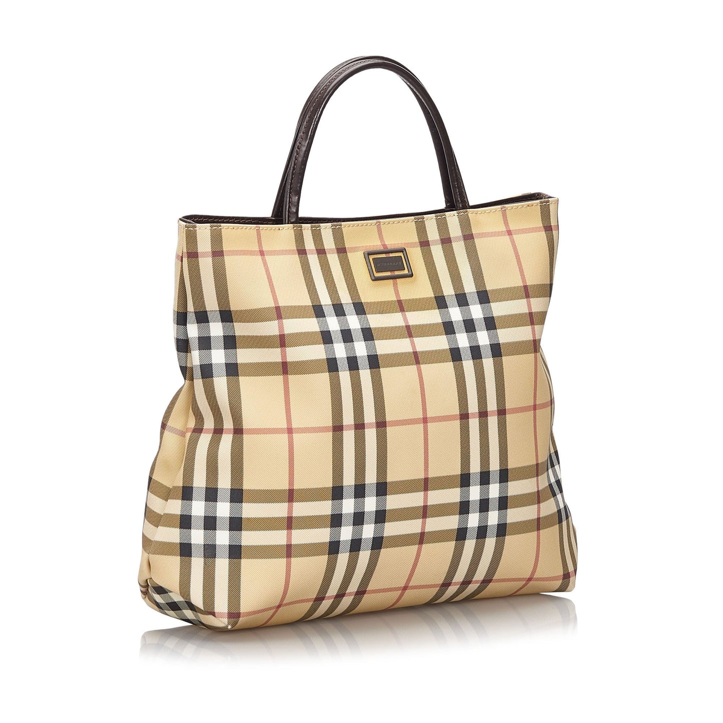 Burberry Brown Beige Canvas Fabric Ho  Check Handbag United Kingdom
