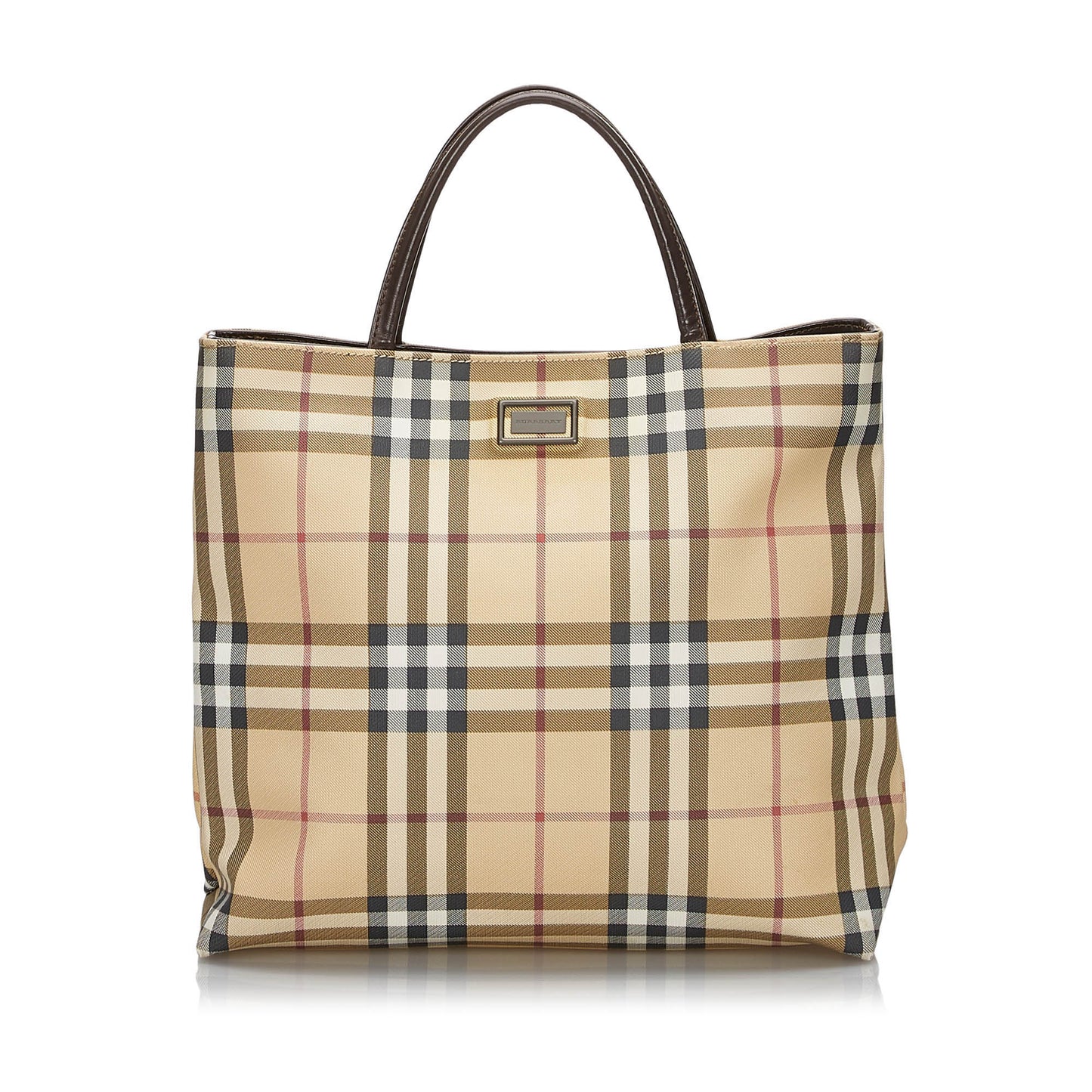 Burberry Brown Beige Canvas Fabric Ho  Check Handbag United Kingdom