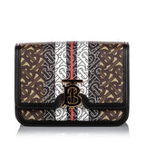 Burberry Brown Small Monogram Stripe E-Canvas TB Bag ITALY