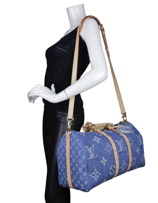 Louis Vuitton Denim Remix Keepall Bandouliere 45