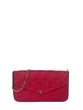 Louis Vuitton Scarlet Red Emperiente Leather Felicie Chain Wallet Crossbody Bag