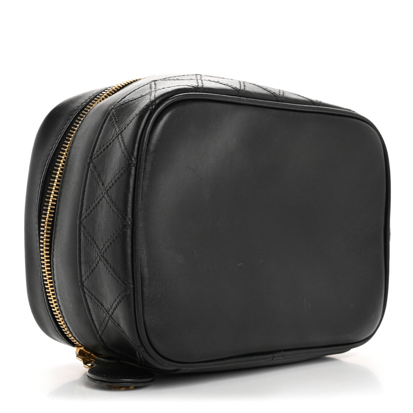 Amelia Lambskin Vanity Cosmetic Case Black