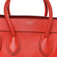 Celine Drummed Calfskin Mini Luggage Coquelicot