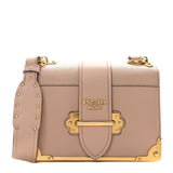 Prada City Calf Saffiano Cahier Bag Cammeo