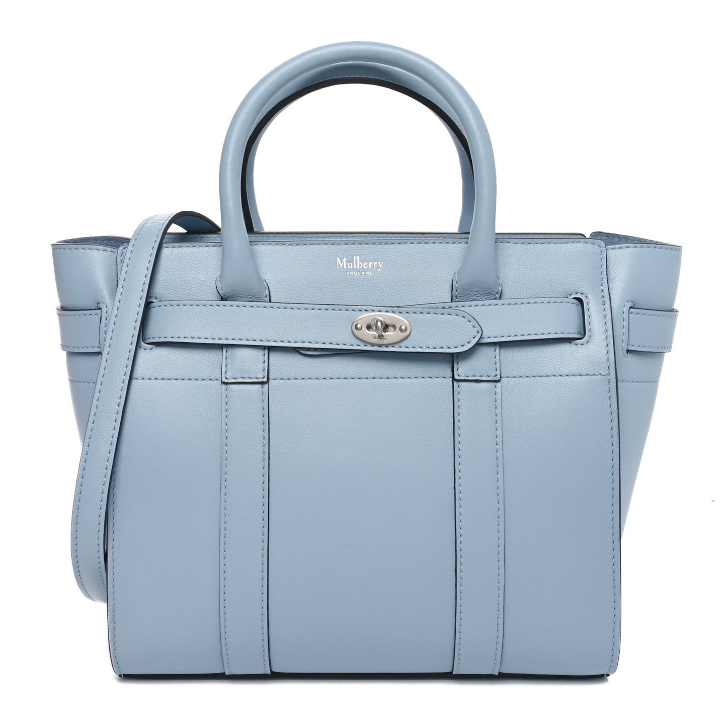Mulberry Micro Classic Grain Mini Zipped Bayswater Poplin Blue