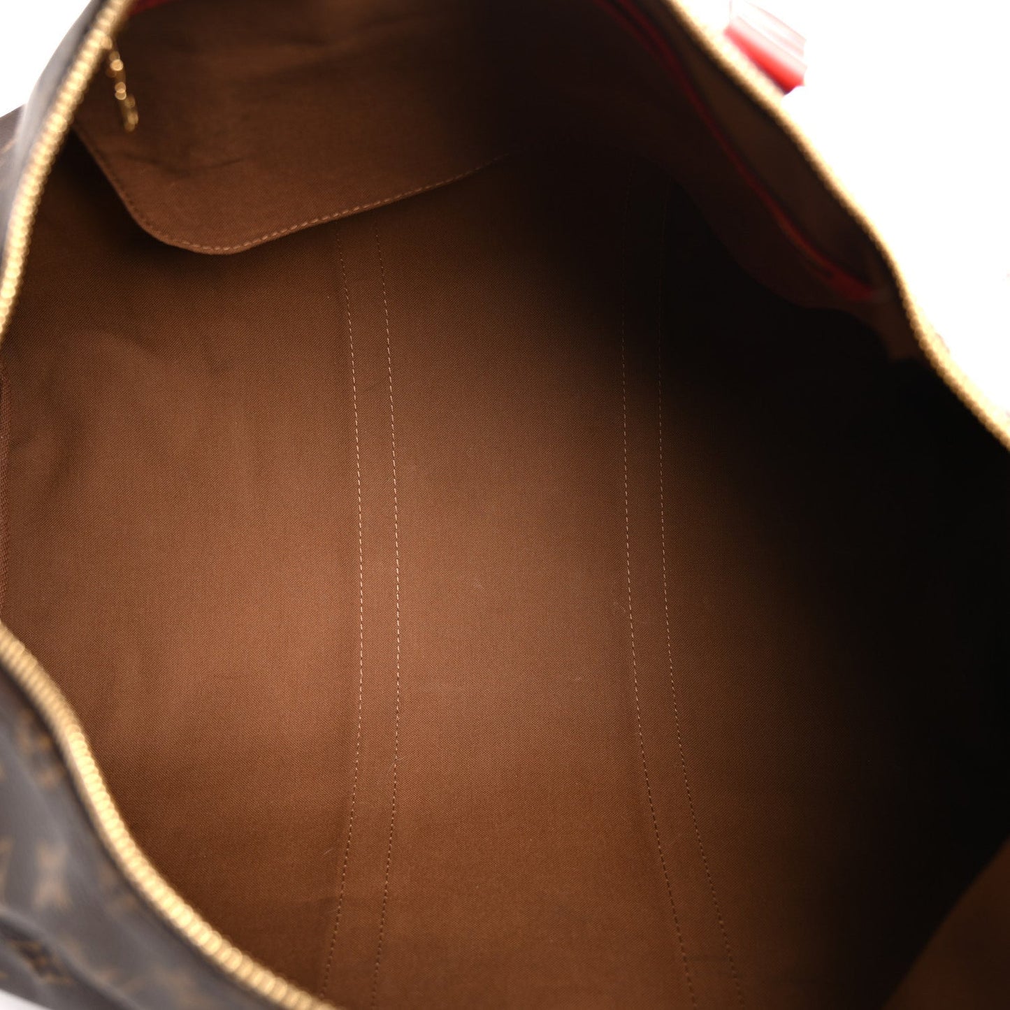 Louis Vuitton Calfskin Monogram Keepall Bandouliere 50 Coquelicot