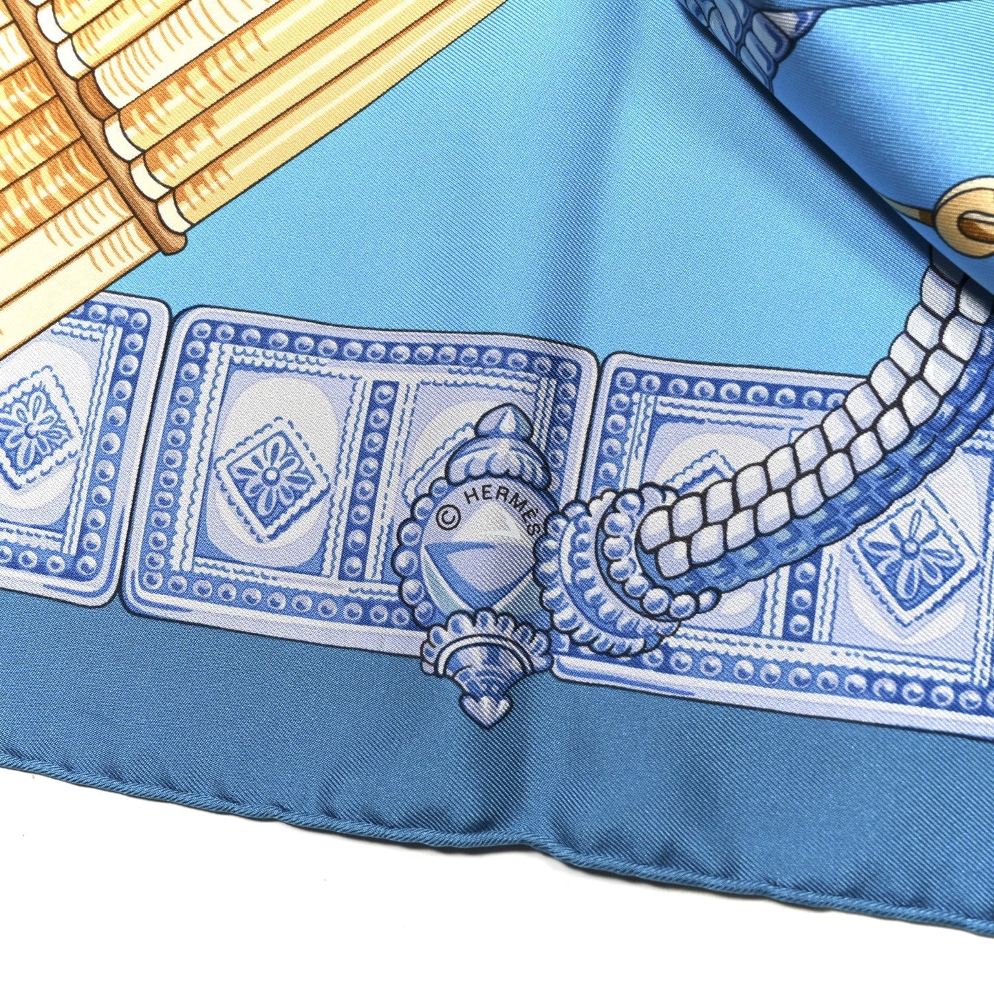 Amelia Silk Ceintures et Liens Scarf 90 Blue Orange