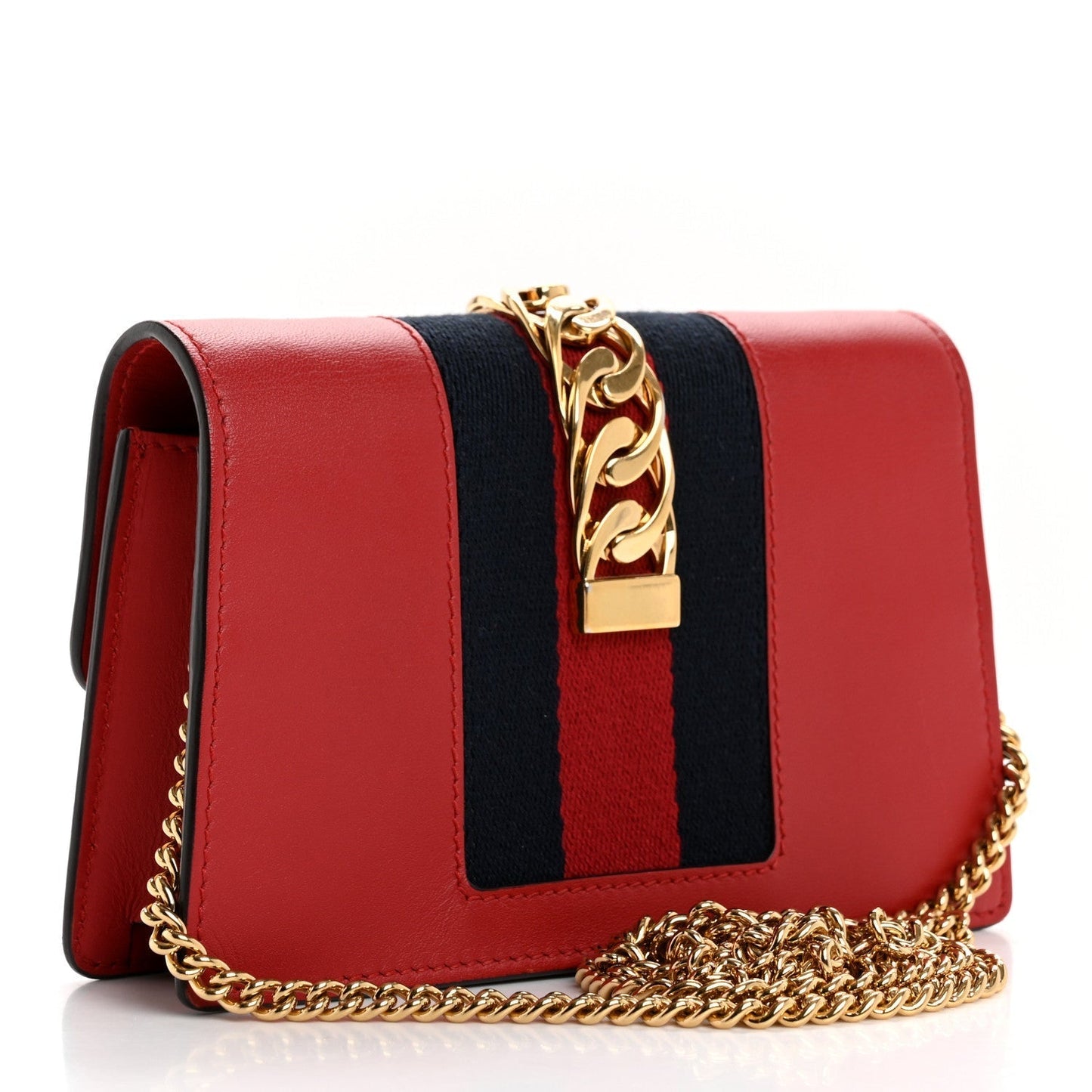 Amelia Calfskin Super Mini Sylvie Chain Shoulder Bag Hibiscus Red