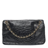 Amelia Vinyl Medium Rock and Chain Flap Black