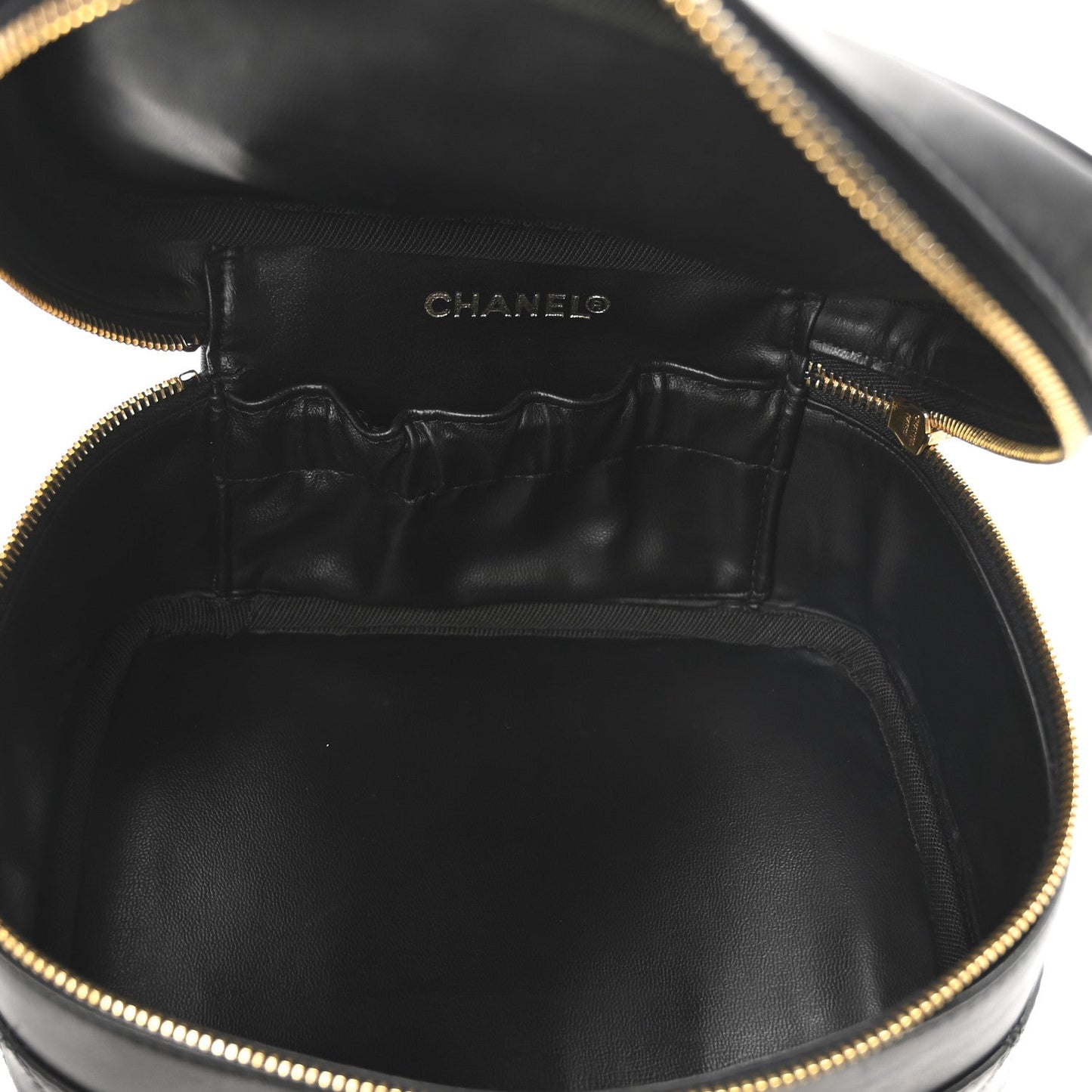 Amelia Lambskin Vanity Cosmetic Case Black