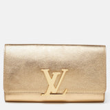Louis Vuitton  Gold Leather Louise Clutch