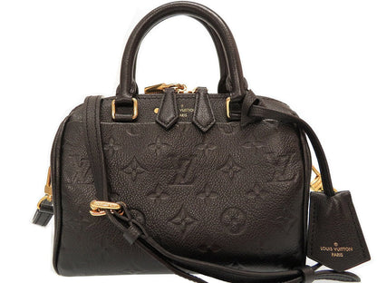 Louis Vuitton Monogram Empreinte Speedy Bandouliere 20 Shoulder Hand Bag Black LV
