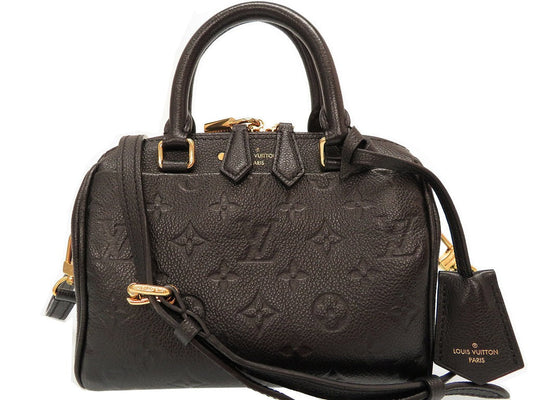 Louis Vuitton Monogram Empreinte Speedy Bandouliere 20 Shoulder Hand Bag Black LV