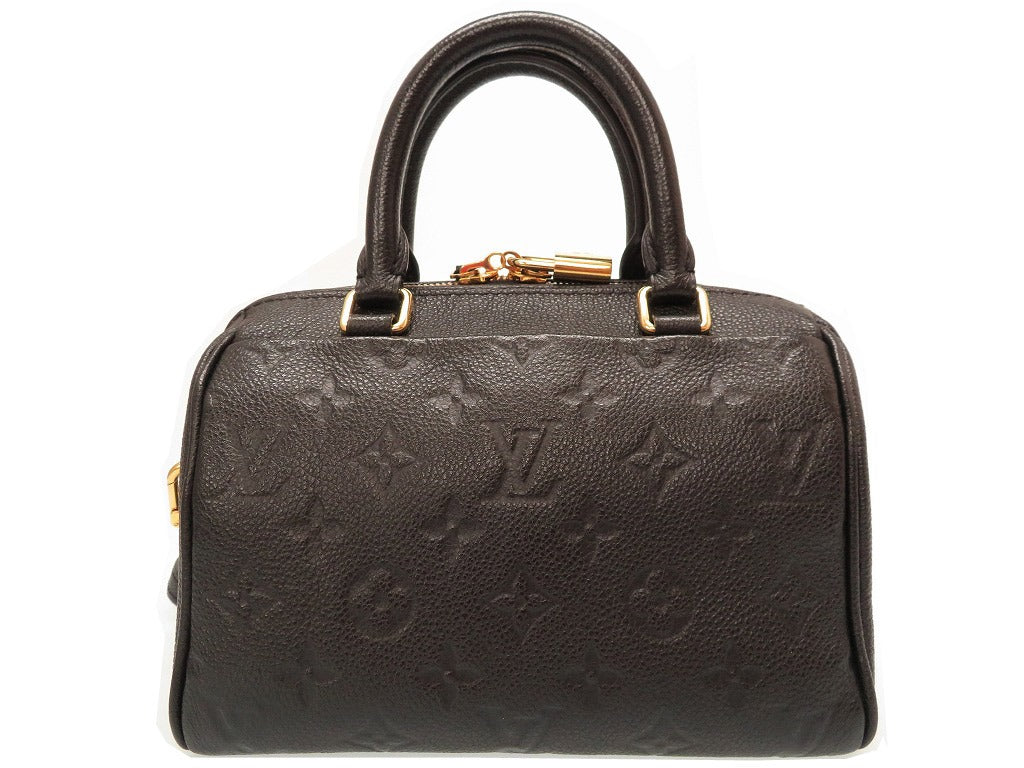 Louis Vuitton Monogram Empreinte Speedy Bandouliere 20 Shoulder Hand Bag Black LV