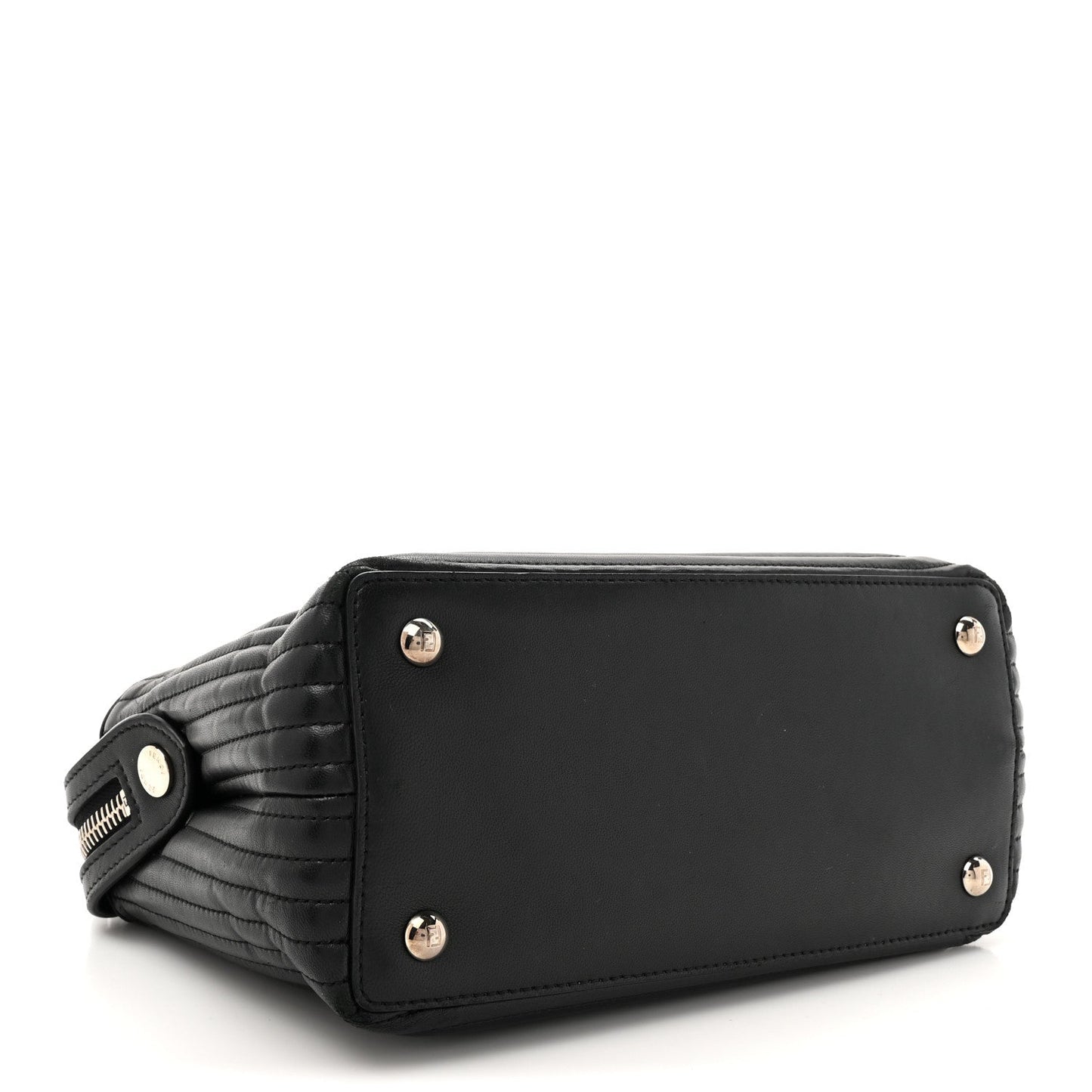 Amelia Shiny Nappa Trapuntata Chain Small DotCom Click Chain Satchel Black