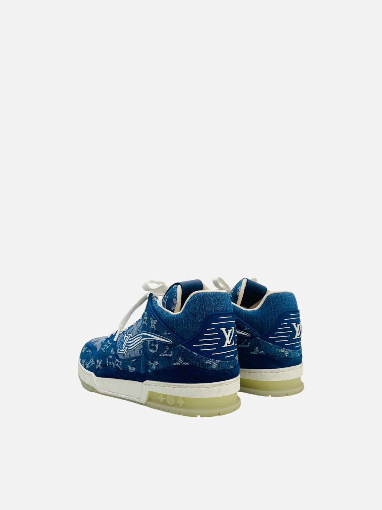 LOUIS VUITTON Blue Monogram Size EU 43.5 Sneakers