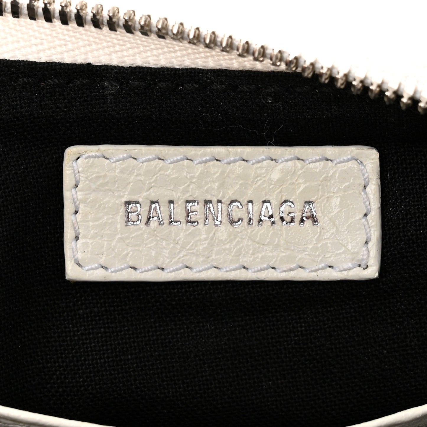 Balenciaga Extra Supple Calfskin Crocodile Embossed Le Cagole Mini Purse With Chain White