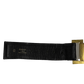 CHANEL   1980's Black Leather and Gold Buckle CC Link Belt