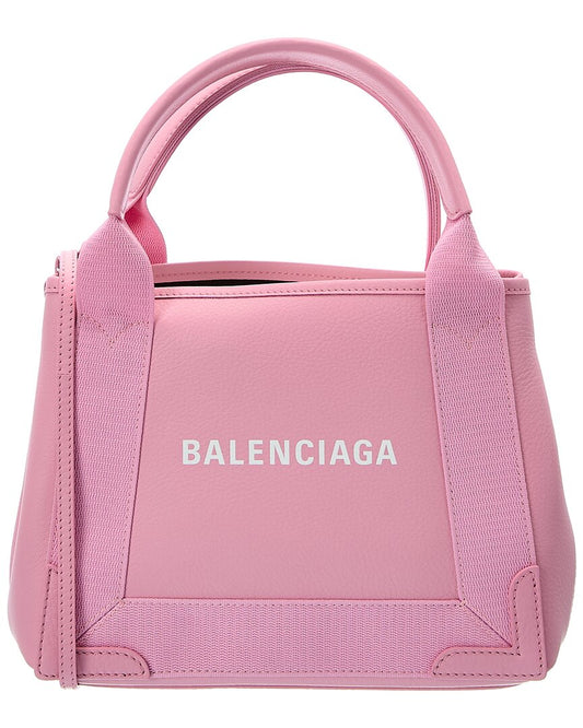 Blnciaga Navy Cabas XS Canvas & Leather Tote