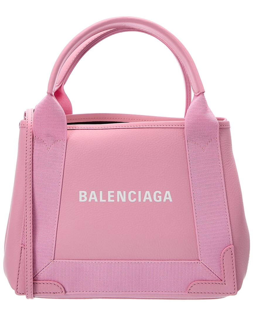 Blnciaga Navy Cabas XS Canvas & Leather Tote