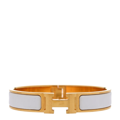 Amelia Enamel Narrow Clic Clac H Bracelet PM White