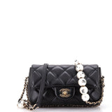 CHANEL My Precious Pearls Chain Flap Bag Quilted Lambskin Small