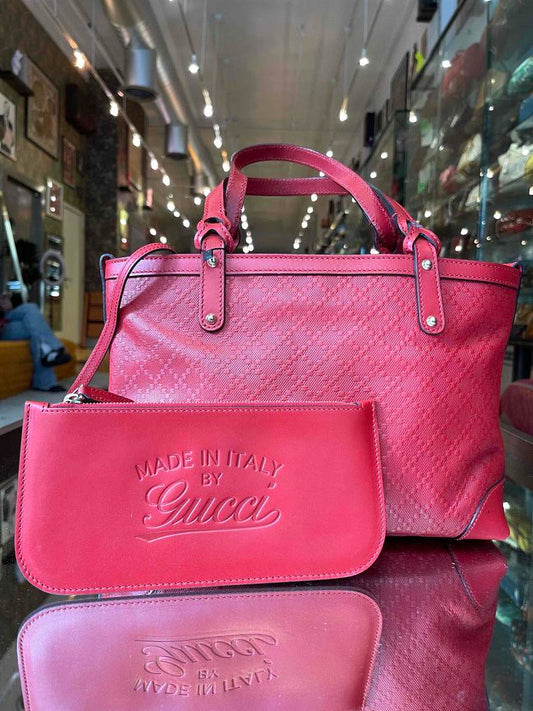 Gucci Guccidiamante Red Leather Tote