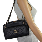 Chanel bags Black Caviar Quilted Small In & Out Camera Case