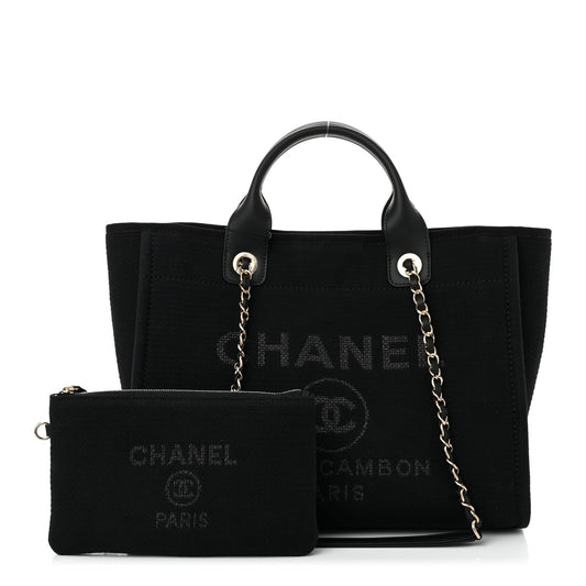 Amelia Mixed Fibers Small Deauville Tote Black