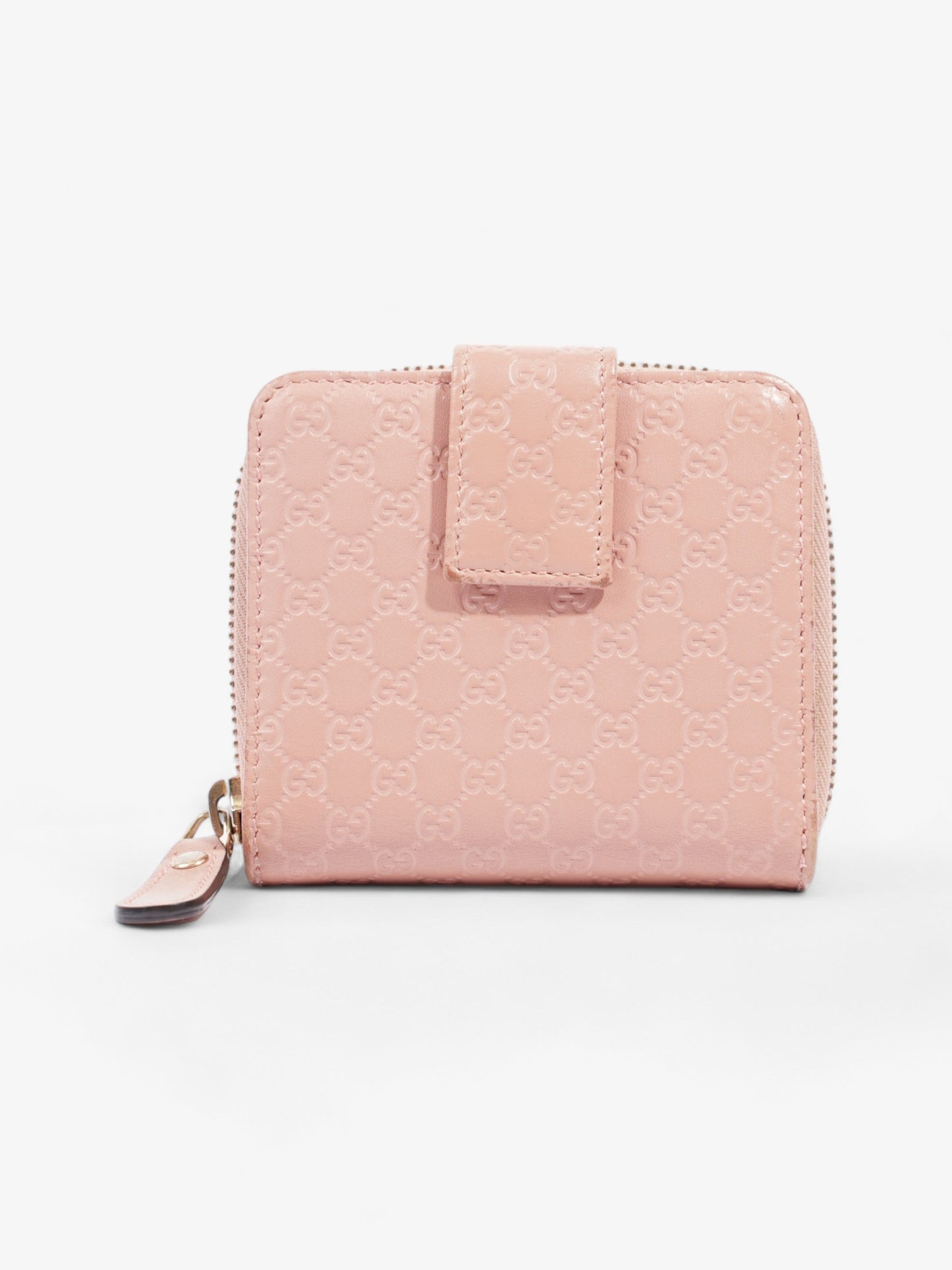Gucci Micro Guccissima Leather Compact Wallet Pink Leather