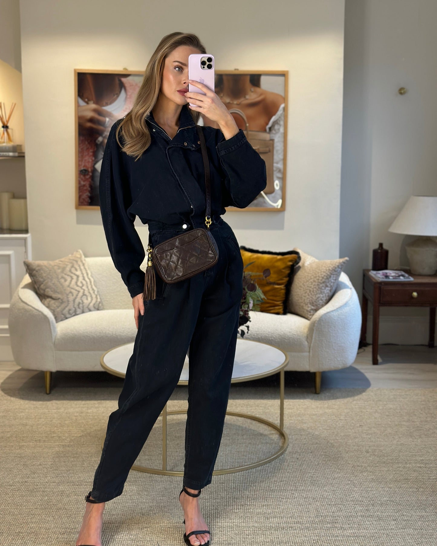 Chanel   Chocolate Brown Small Camera Bag in Caviar Leather with Gold Hardware